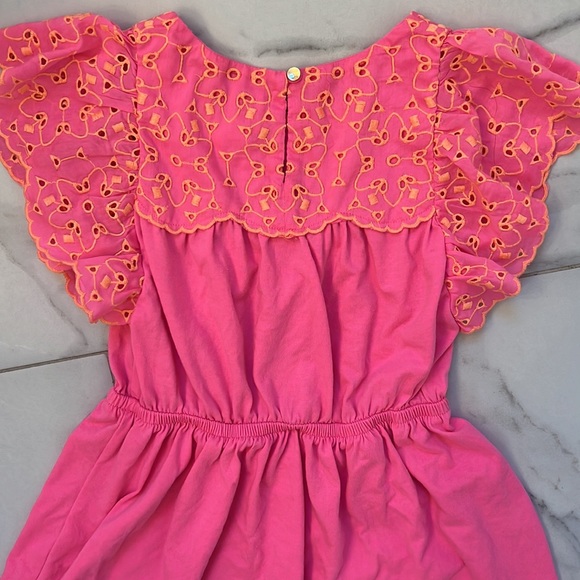 Lilly Pulitzer girls dress size small pink dress with orange eyelet detail. - Picture 9 of 11